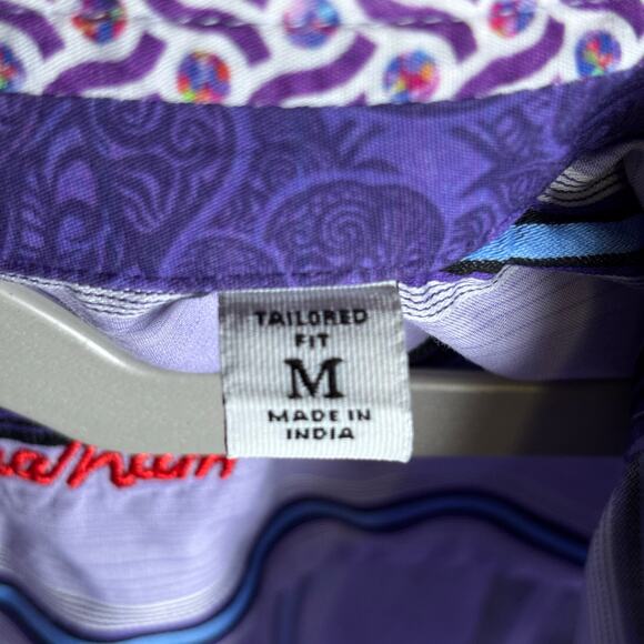 Robert Graham Tailored Fit Purple Striped Button Down Shirt M - Picture 5 of 11